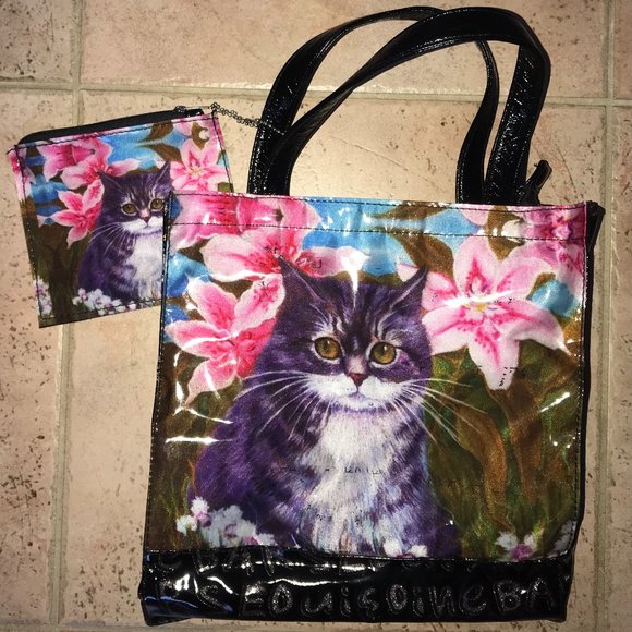 2 PIECE Cat tote bag & pouch!!🐱 - Picture 1 of 5
